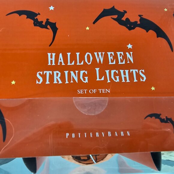 Pottery Barn Halloween String Lights Set Of 10 Witch Pumpkin & Skeleton Lanterns - Picture 4 of 9